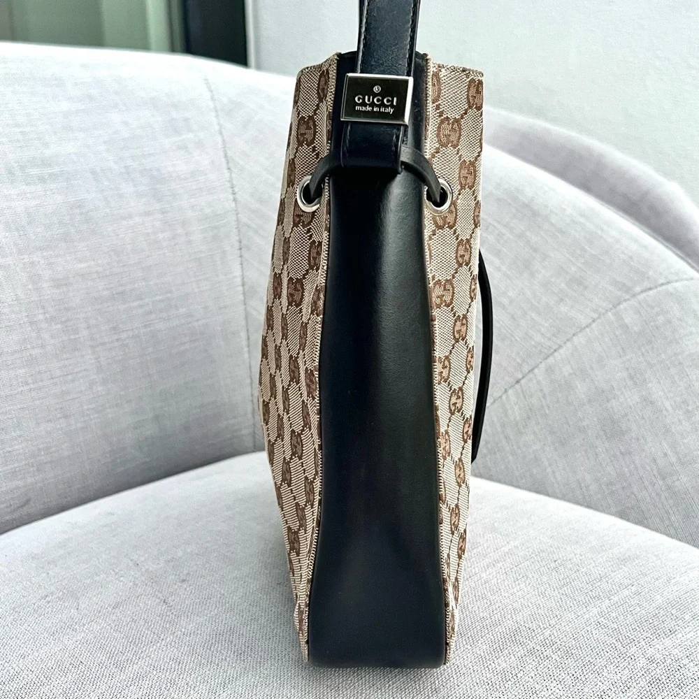 Gucci Monogram bag Canvas and black leather - Picture 2 of 10